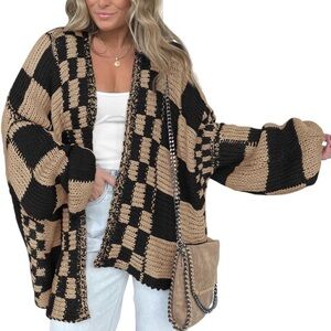 🆕Long Sleeve Open Front Chunky Knit Cardigan